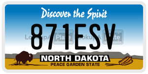 871ESV  license plate in ND