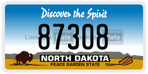 87308  license plate in ND