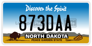 873DAA  license plate in ND