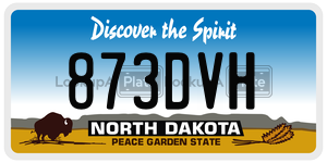 873DVH  license plate in ND