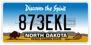 873EKL  license plate in ND