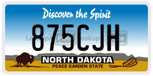 875CJH  license plate in ND