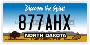 877AHX  license plate in ND