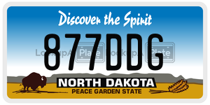877DDG  license plate in ND