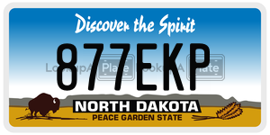 877EKP  license plate in ND