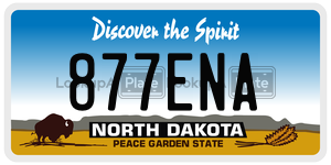 877ENA  license plate in ND