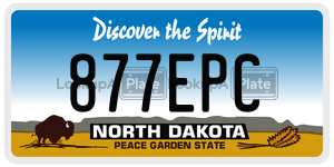877EPC  license plate in ND