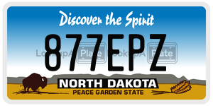 877EPZ  license plate in ND