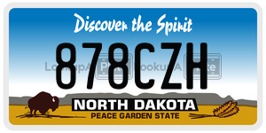878CZH  license plate in ND