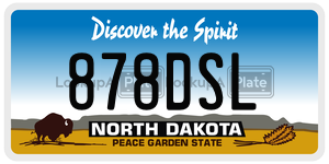 878DSL  license plate in ND