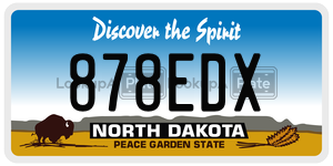 878EDX  license plate in ND