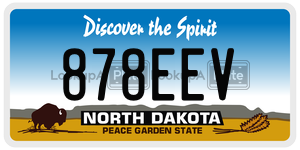 878EEV  license plate in ND