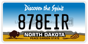 878EIR  license plate in ND