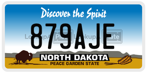 879AJE  license plate in ND