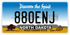 880ENJ  license plate in ND