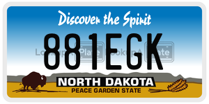 881EGK  license plate in ND
