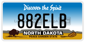 882ELB  license plate in ND