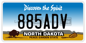 885ADV  license plate in ND