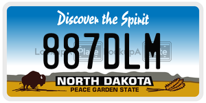 887DLM  license plate in ND