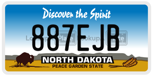 887EJB  license plate in ND