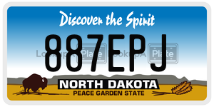 887EPJ  license plate in ND