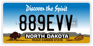 889EVV  license plate in ND