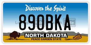 890BKA  license plate in ND