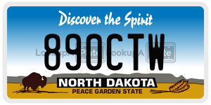 890CTW  license plate in ND