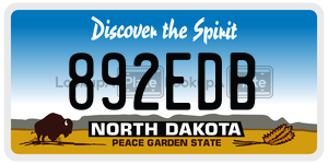 892EDB  license plate in ND