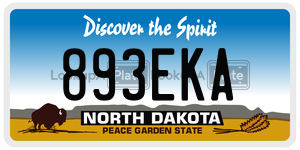 893EKA  license plate in ND