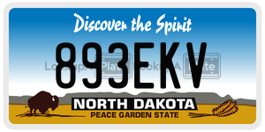 893EKV  license plate in ND