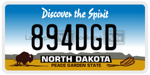 894DGD  license plate in ND