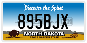 895BJX  license plate in ND