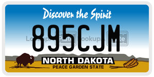 895CJM  license plate in ND
