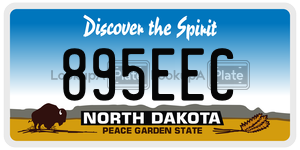 895EEC  license plate in ND