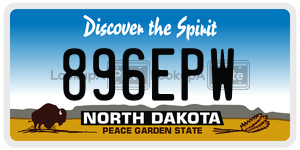 896EPW  license plate in ND