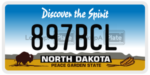897BCL  license plate in ND