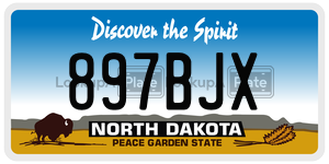 897BJX  license plate in ND