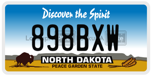898BXW  license plate in ND
