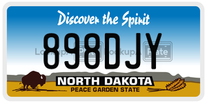 898DJY  license plate in ND
