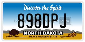 898DPJ  license plate in ND