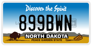 899BWN  license plate in ND