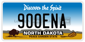 900ENA  license plate in ND