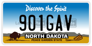 901GAV  license plate in ND
