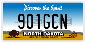 901GCN  license plate in ND