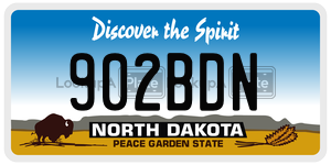 902BDN  license plate in ND