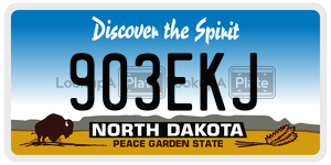 903EKJ  license plate in ND