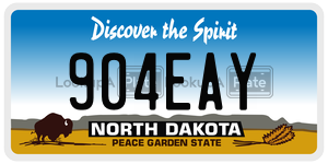 904EAY  license plate in ND