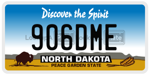 906DME  license plate in ND