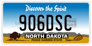 906DSC  license plate in ND